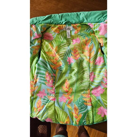 Lilly Pulitzer Down Puffer  Mint Green Vest, Tropical lining design, Sz XS - Picture 8 of 16